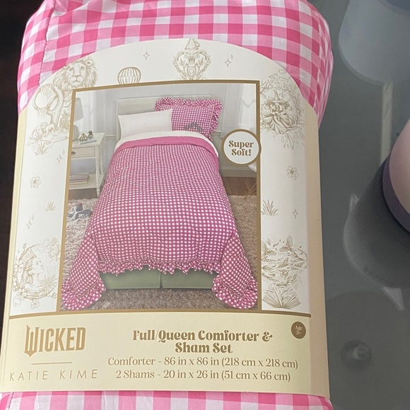 Katie Kime Other - Wicked Pink Gingham Comforter & Sham Set full size